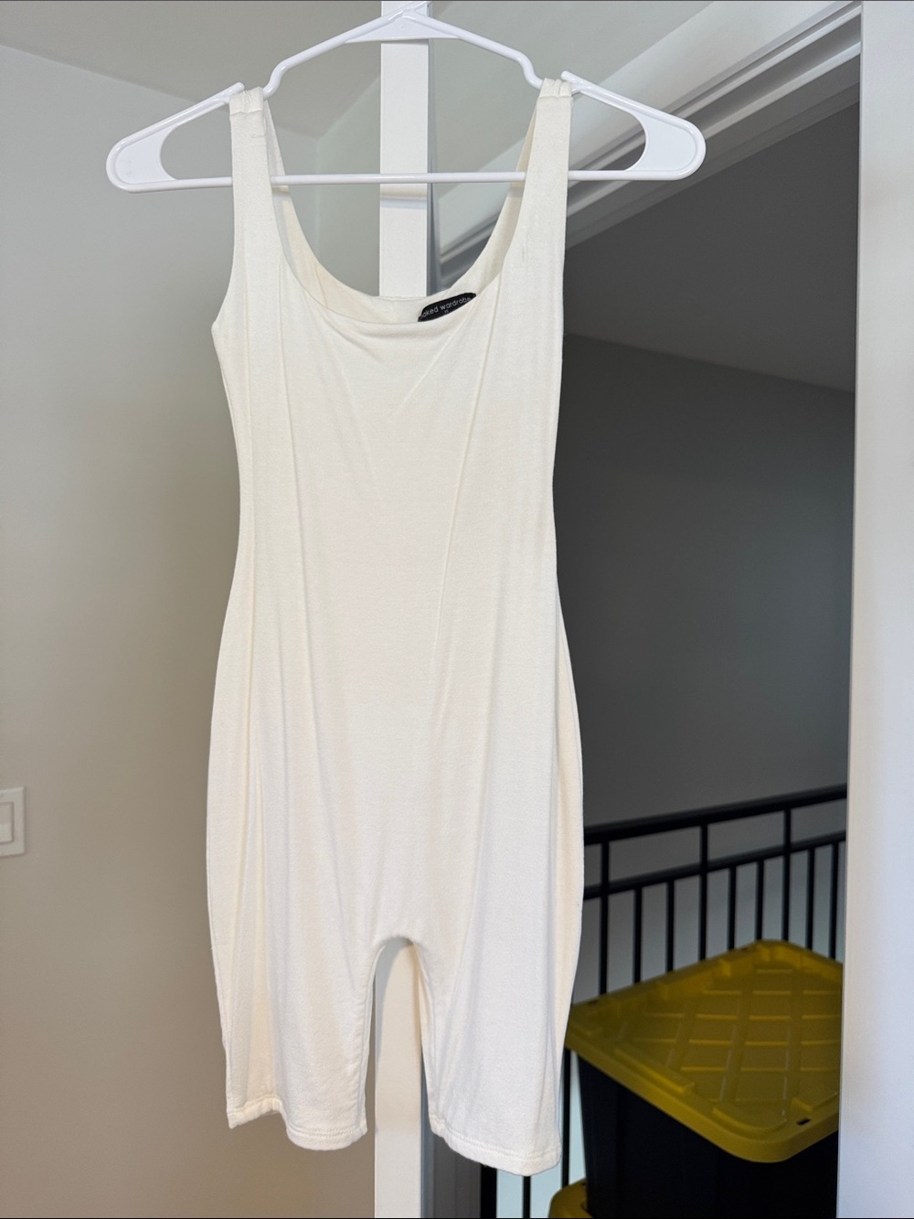 Cream Sleeveless Romper Shorts - Unbranded